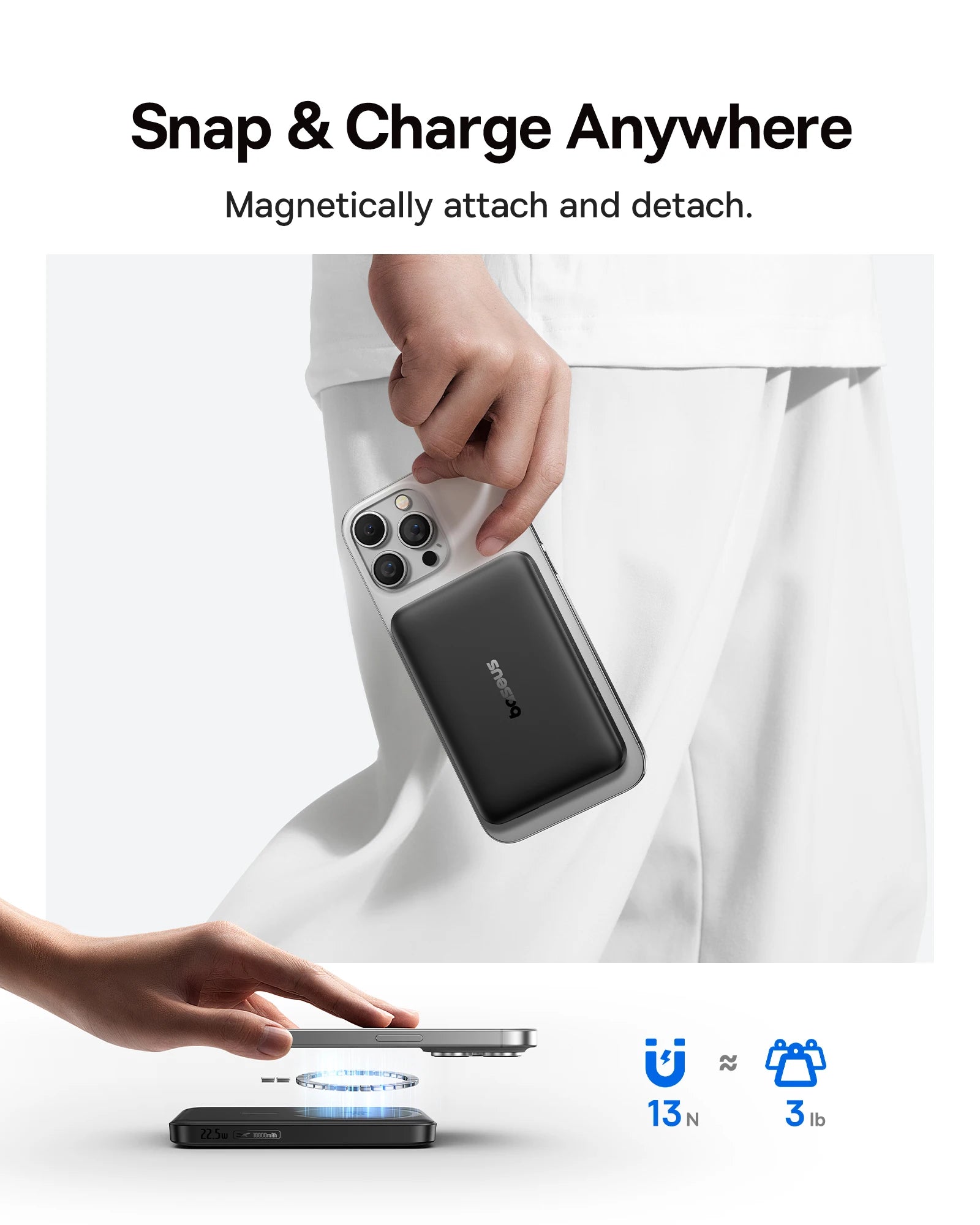 Magnetic Power Bank 10000mAh 15W Wireless Charger for iPhone 16 Tidesmit