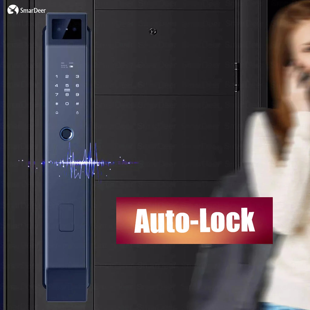 SmarDeer Fingerprint Door Lock 3D Face Palm Vein Smart Lock Visual Camera Doorbell Tuya WiFi Fingerprint Keyless Electronic Lock