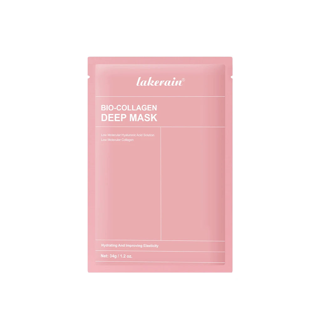 lakerain bio-collagen deep face mask pouch, pink packet for sheet mask