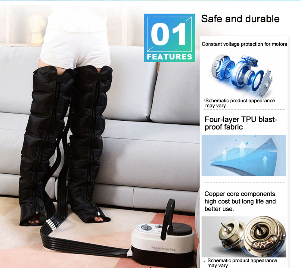 Leg Air Compression Massager for Circulation Relief | Tidesmit Relaxation Treatment Tidesmit