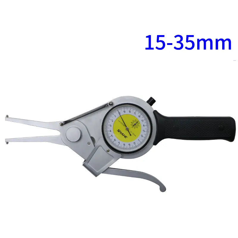 Dial internal snap-gauge caliper, range 15–35mm, yellow dial, black grip