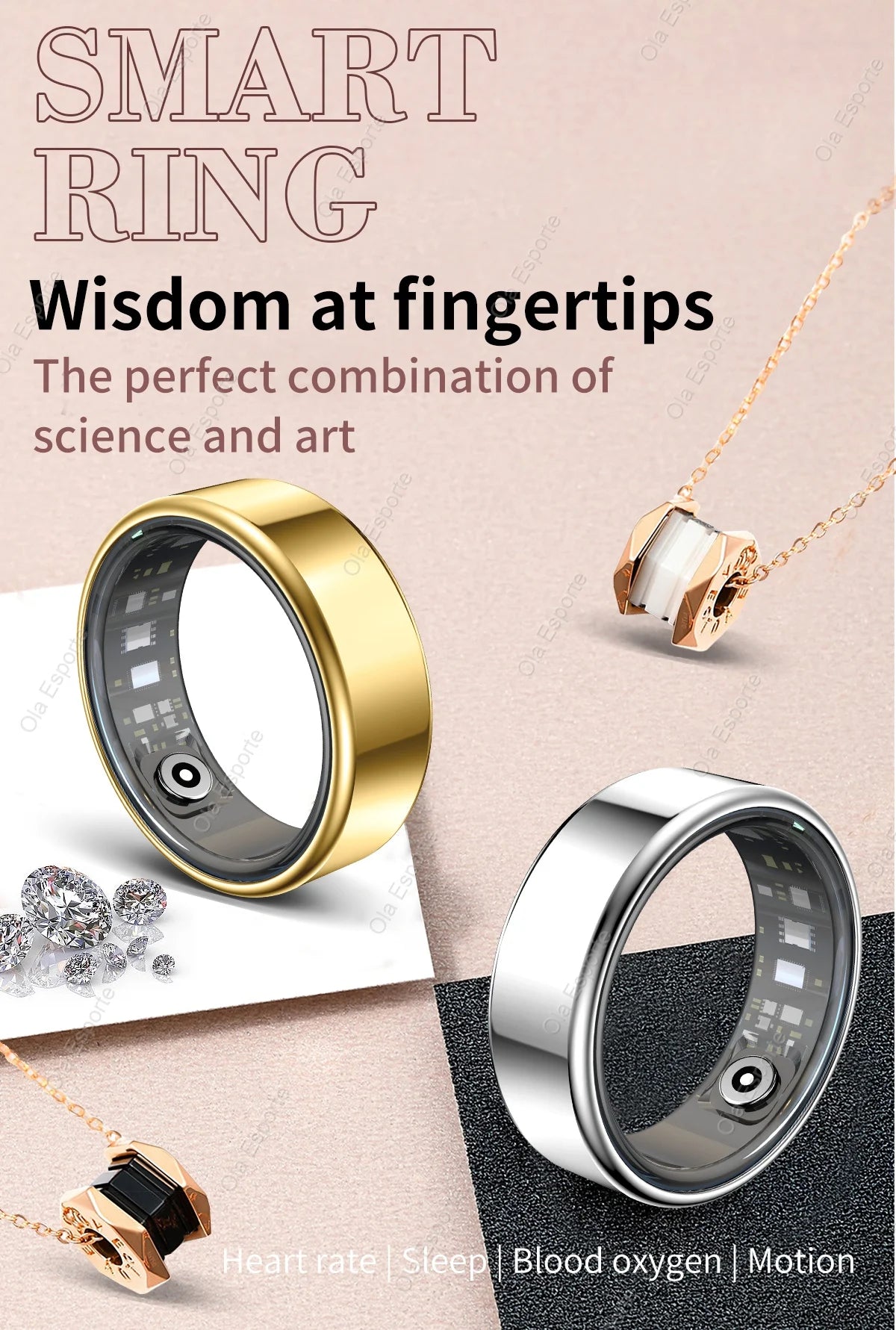 R09 Smart Ring Men Women with Charging Case,Heart Rate Blood Oxygen,Skin Temperature Monitor,5ATM Waterproof For Android iOS