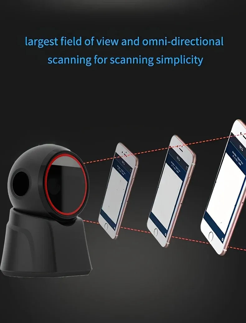 2D Barcode Scanner Desktop Omnidirectional Automatic 1D 2D QR Code Data Matrix PDF417 Bar Code Reader USB for Retail Supermarket