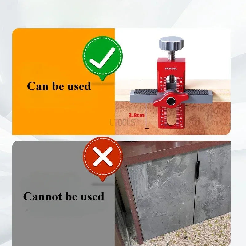 Wardrobe Cabinet Door Panel and Rebounder Punched Mounting Jig Woodworking 10mm Doweling Drilling Guide Locator Installing Clip