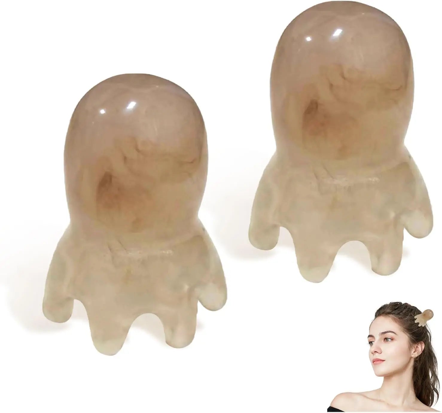 Octopus Head Massager for Scalp Relaxation and Stress Relief Relaxation Treatment 2PCS Brown Tidesmit