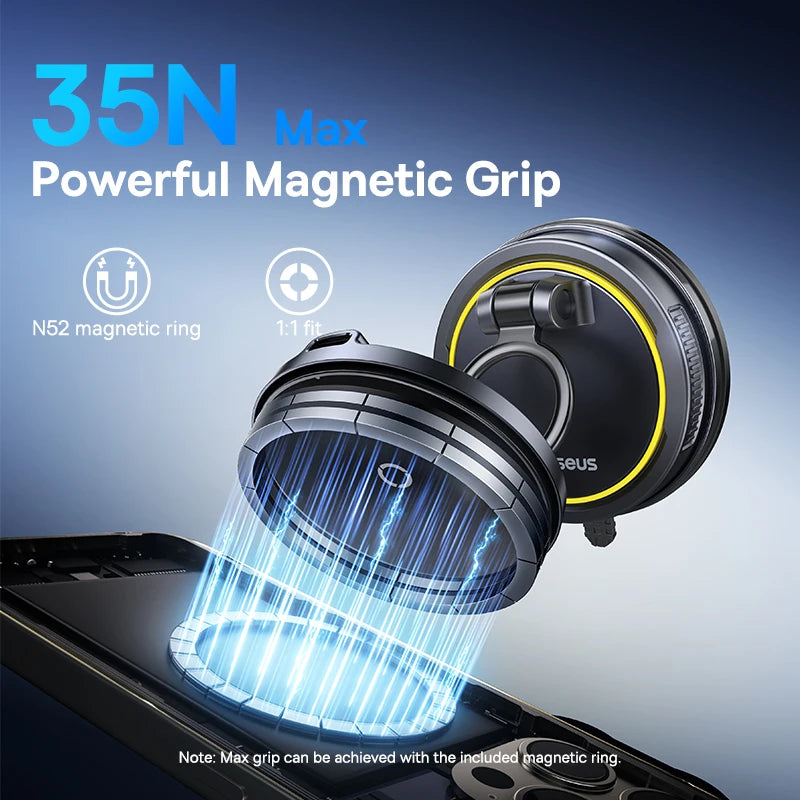 Magnetic Car Phone Holder & Qi Certified Fast Wireless Charger - Silver Tidesmit