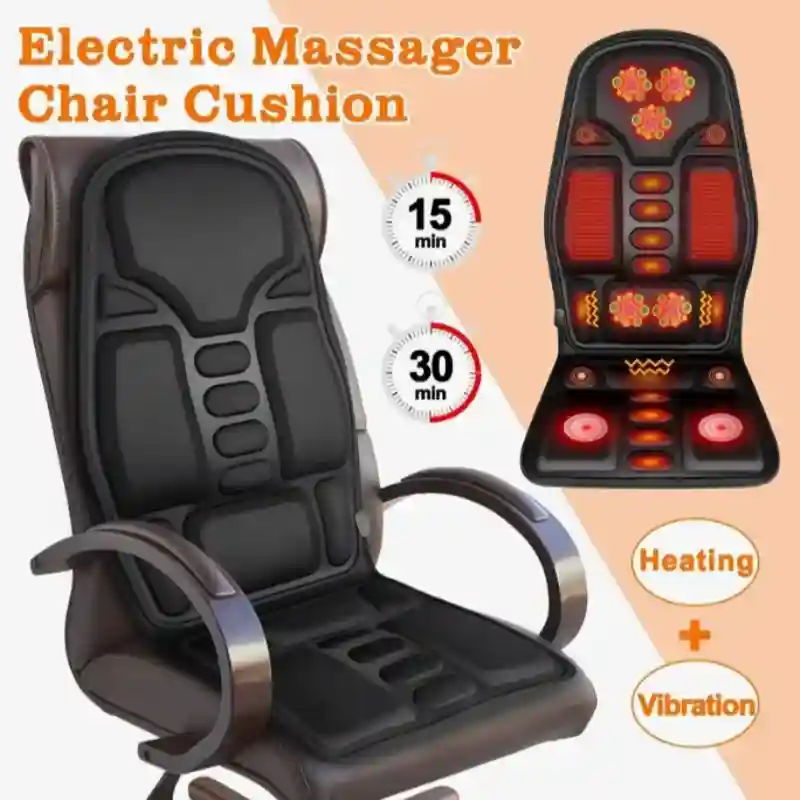 Massage Roller Seat Cushion with 8 Modes - Heat Therapy Back Support Massage Roller Tidesmit