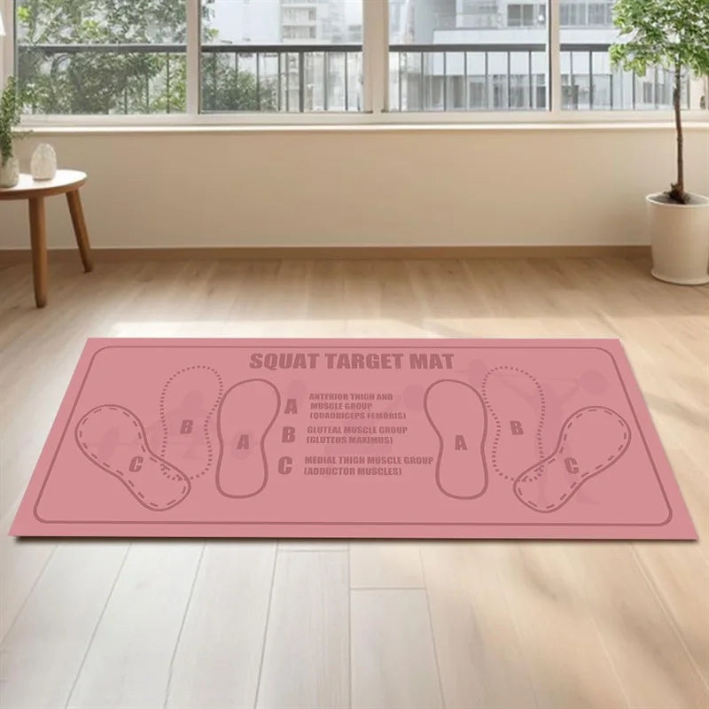 80*35CM Squat Step Position Guide Mat Multipurpose Work Out Mat Leg Muscle Targeting Training Hip Muscle Mat for Yoga Pilates
