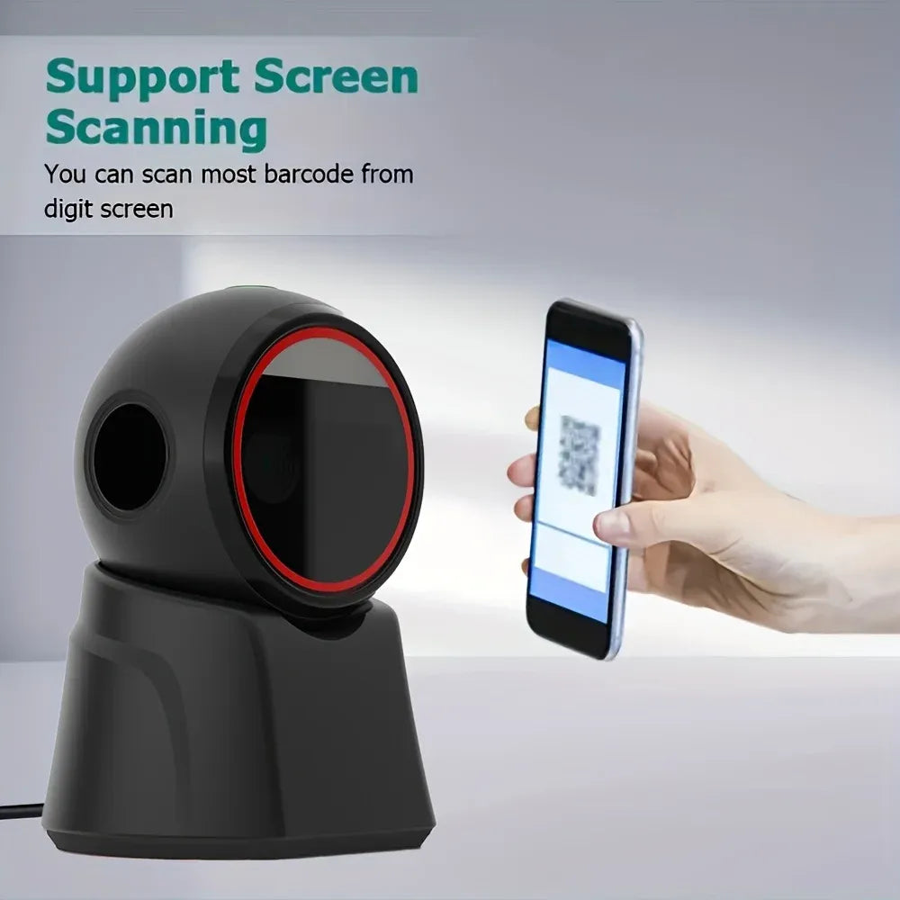 2D Barcode Scanner Desktop Omnidirectional Automatic 1D 2D QR Code Data Matrix PDF417 Bar Code Reader USB for Retail Supermarket