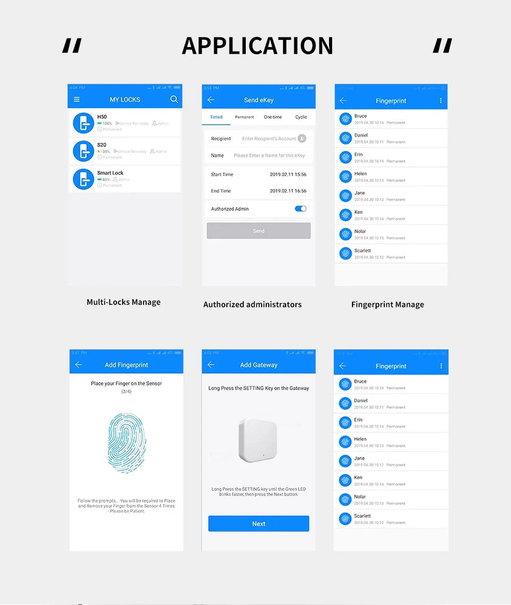 Tuya WiFi Smart Door Lock TTLock BLE APP Fingerprint Password IC Card Key One-Press Indoor Unlock IP66 Waterproof Gate Door Lock