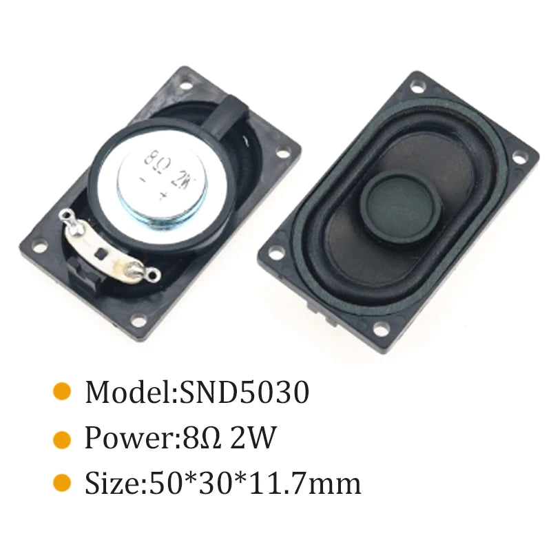 Larger rectangular speaker modules, black driver baskets with metal mounting frames