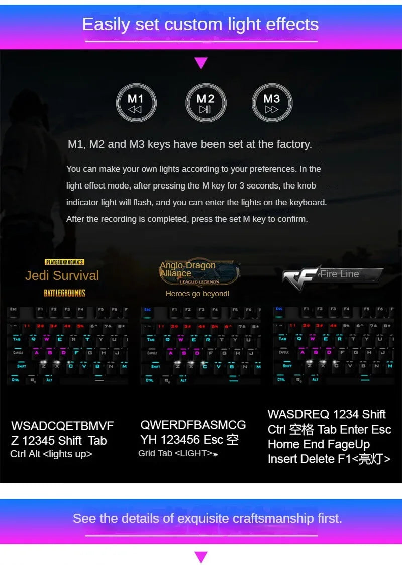 AULA F2058 Mechanical Gaming Keyboard Esports Game Macro Programming Keyboard Wired Mixed Backlight Keyboard for Game Laptop PC