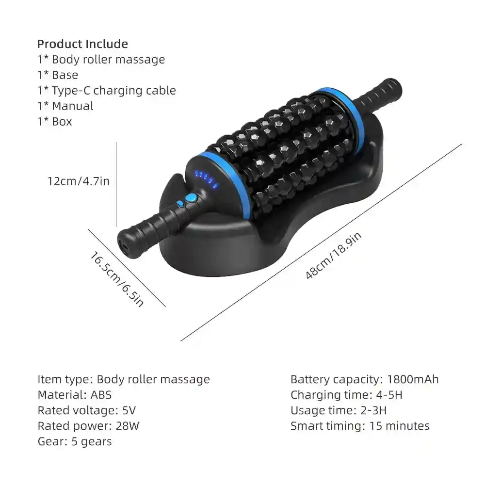 Electric Massage Roller - Deep Tissue Muscle Relief with Heat Therapy Massage Roller Tidesmit