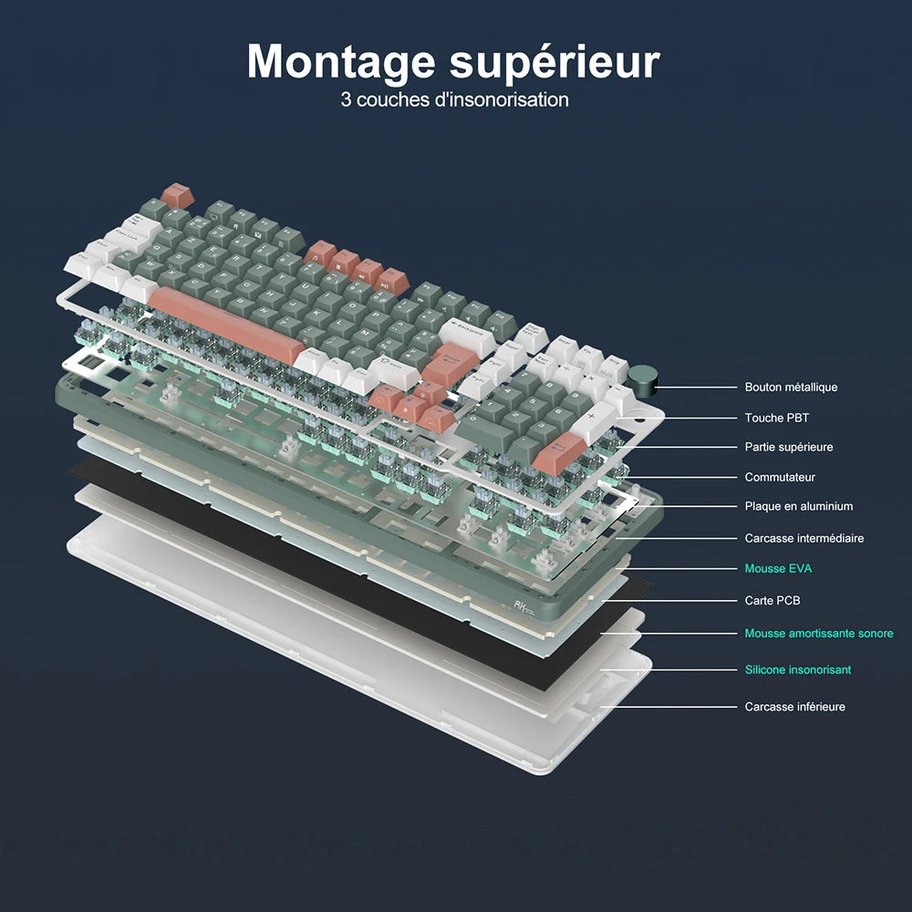 RK ROYAL KLUDGE RK C98 Magnetic Keyboard 0.01mm Rapid Trigg 8K SOCD/Rs 0.125ms PBT RGB Wired Mechanical Esports Gaming Keyboard
