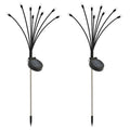 2Pack 8-Head Solar Firefly Lights Outdoor Pathway Decorative Garden IP651 Waterproof High Flexibility Iron Wire Heavy-Duty Bulb Base