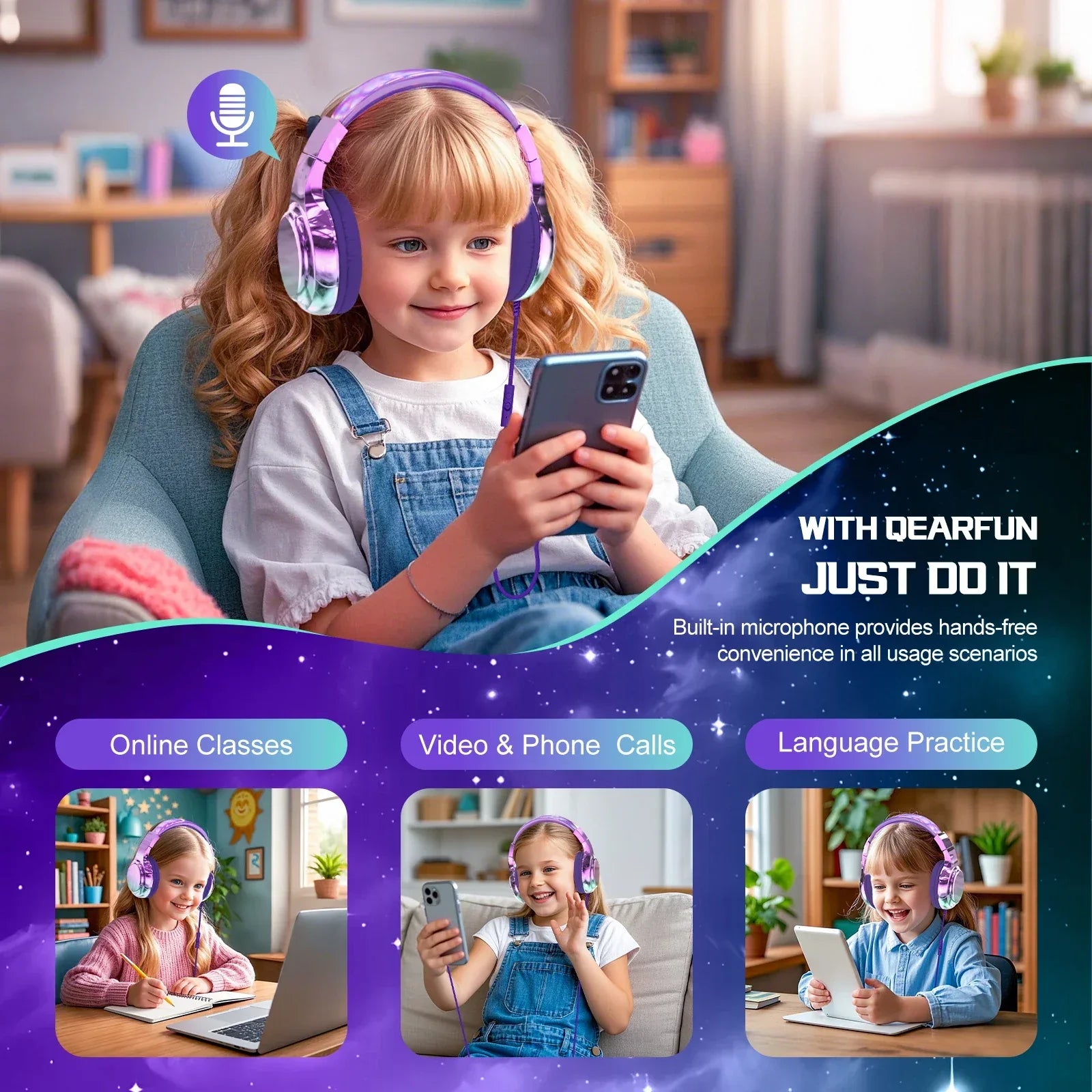 Tidesmit Kids Wired Headphones with Volume Limit and Built-in Mic Tidesmit