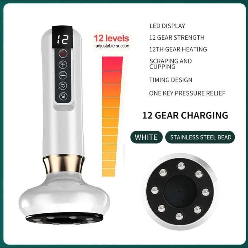 Electric Cupping Massager with Infrared Heat for Targeted Muscle Recovery Relaxation Treatment A15-white China Mainland