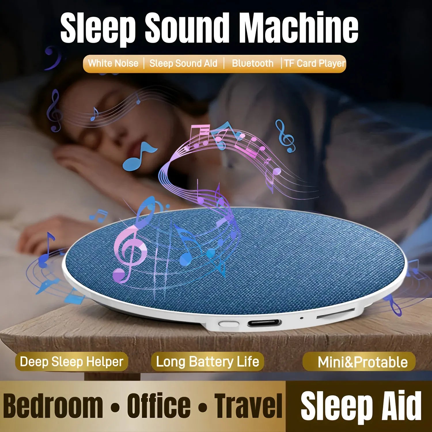 New Under Pillow Sleep Speaker Ultra Slim HiFi Noise Reduction Bone Conduction Sound Machine for Deep Sleep Relaxation 2026