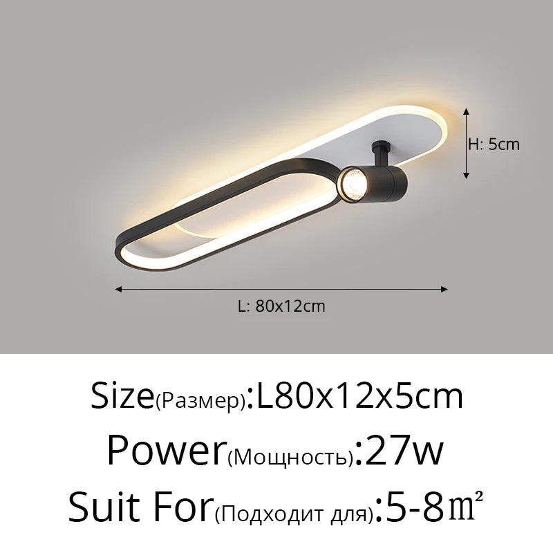 Simple Led Ceiling Lights With Spotlight Modern Bedroom Study Room Black White Gold Ceiling Lamp Home Indoor Decor Lighting Lamp