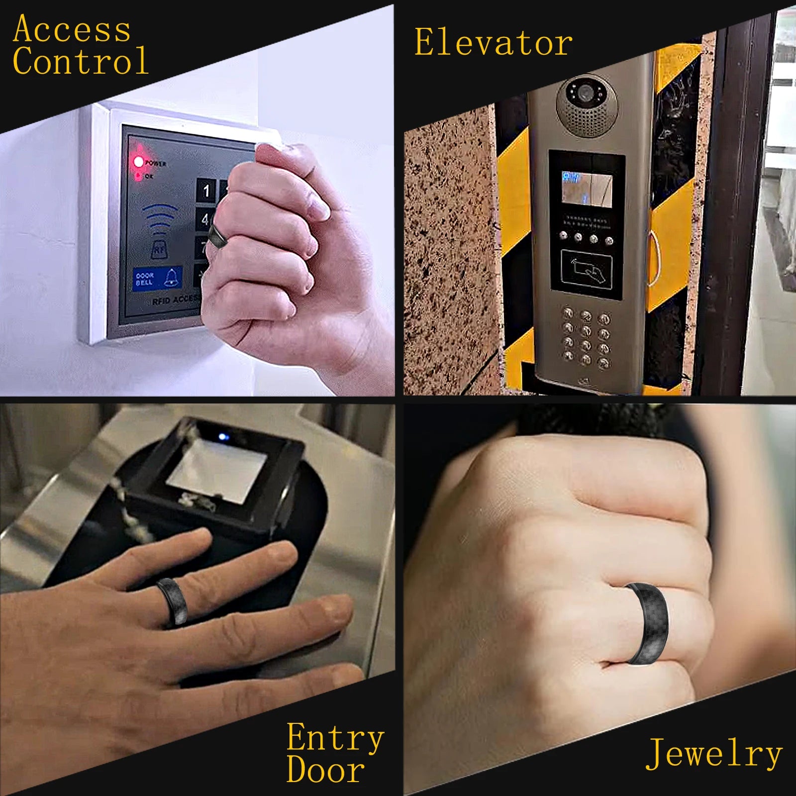 NFC Rewritable Smart Ring - Carbon Fiber Health Monitor | Tidesmit Tidesmit