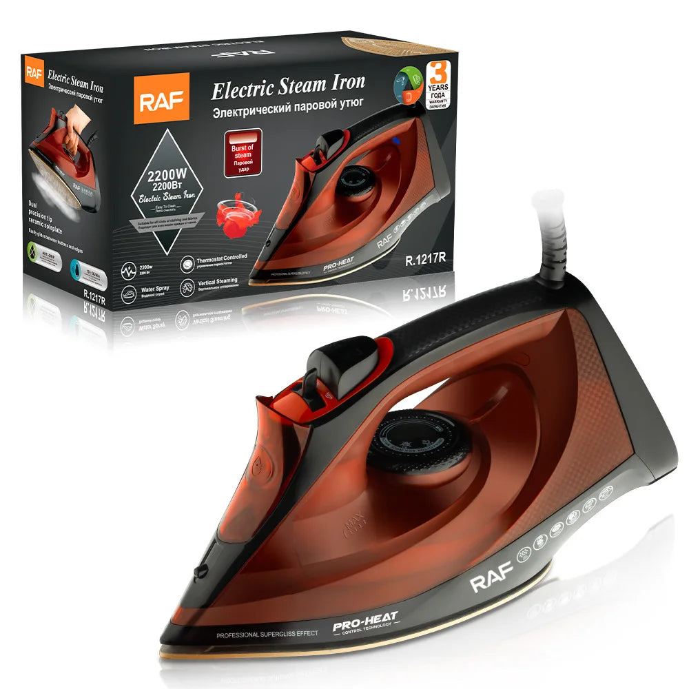 Tidesmit 2200W steam iron showcasing ceramic soleplate and adjustable steam settings for efficient laundry care
