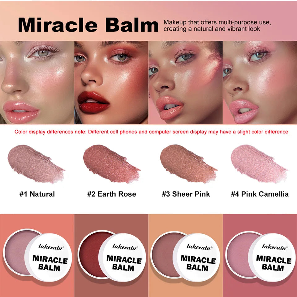Tidesmit 4-color multi-purpose cream blush and lipstick swatch for long-lasting lightweight Korean face makeup