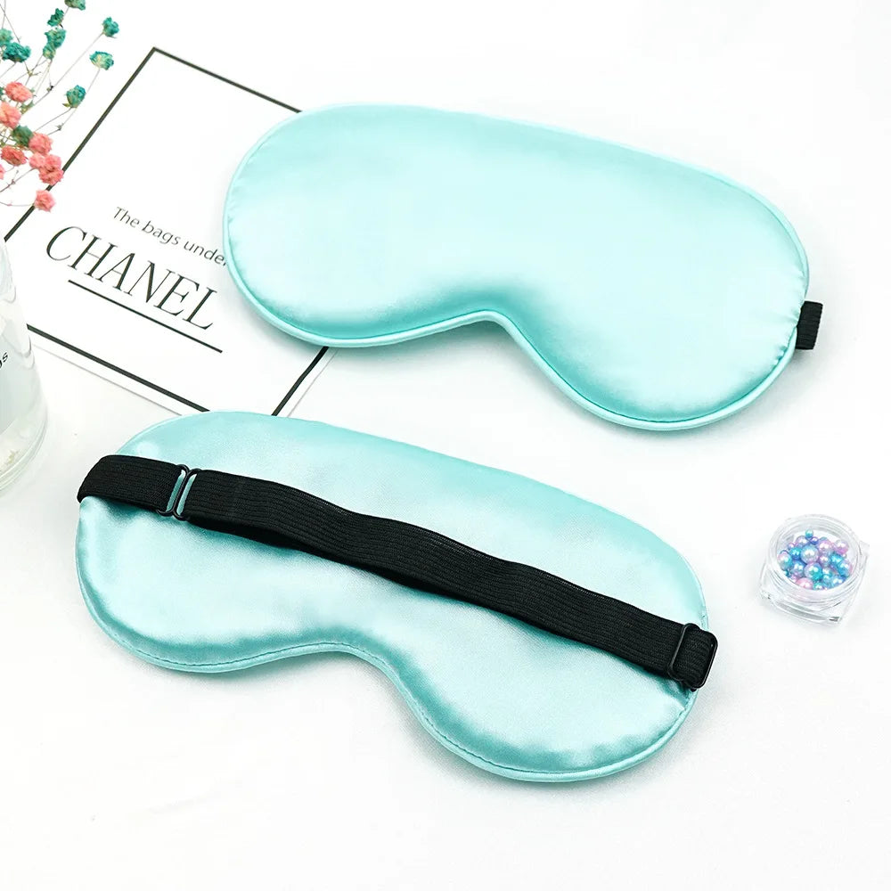 Eye Sleep Mask Eyepatch Striped Imitated Silk Eye Cover Travel Relaxing Sleeping Aid Blindfold Cartoon Sleeping Mask Eyepatch