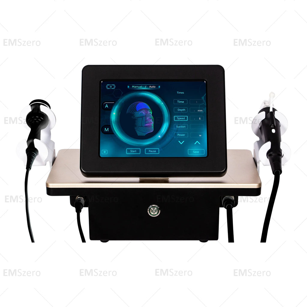 RF Fractional Microneedling Machine 150W for Professional Skin Tightening Scrubs Treatments Black Gold 150W Pro Tidesmit