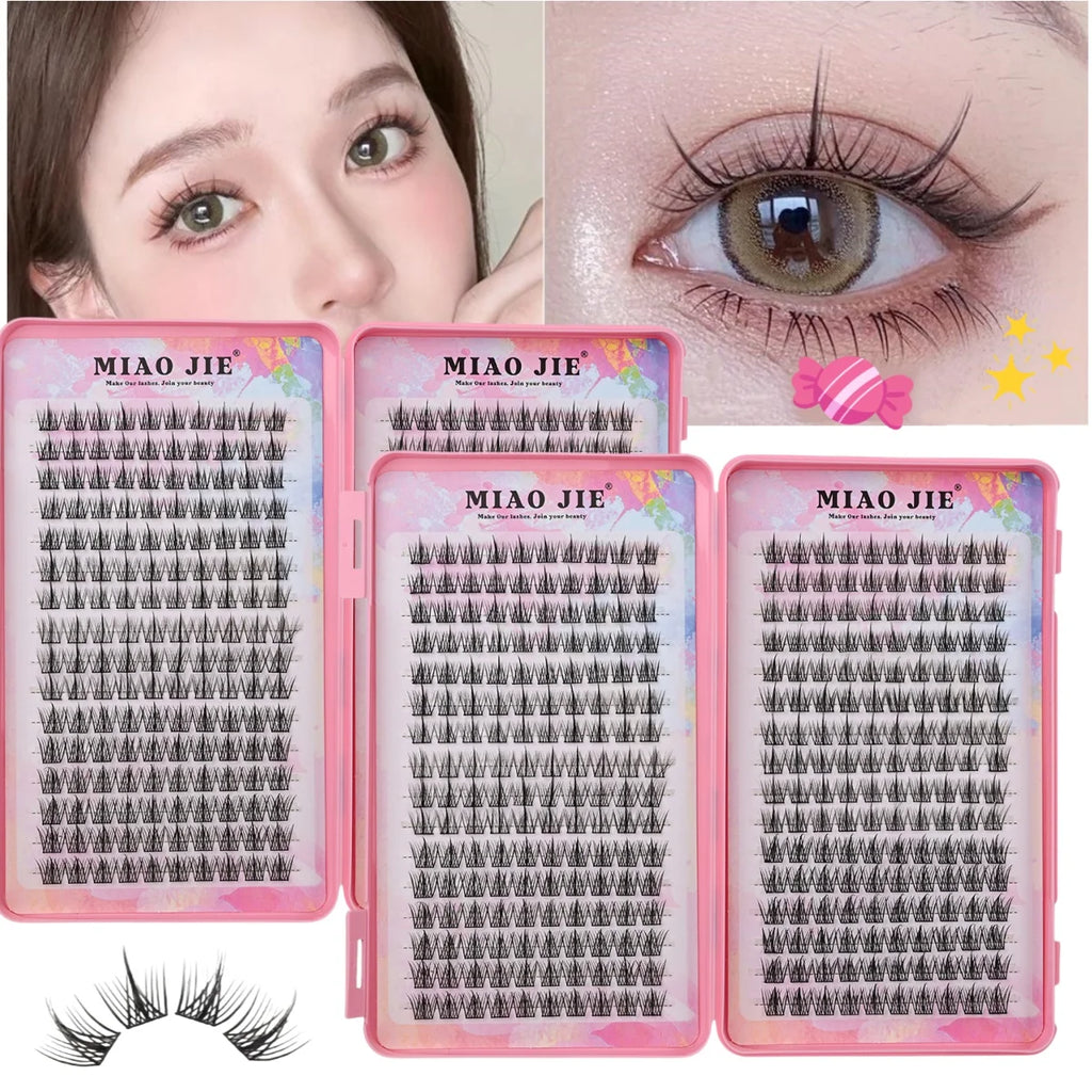 MIAOJIE Large Eyelashes with Pointed Cat-Eye C-Curl 10-14Mm Eyelashes That Are Natural And Light Without Blinking to Enlarge