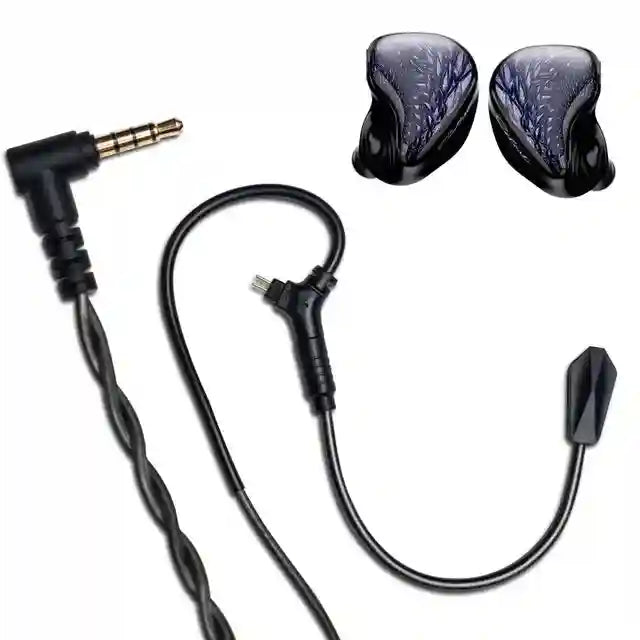 HiFi In-Ear Monitors: 10mm LCP Driver Wired Studio Grade Earphones Wyvern Black Pro Tidesmit