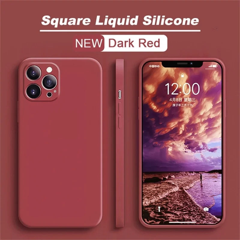 iPhone 15 Pro Silicone Case – Shock-Absorbing Slim Fit Cover Camellia Red Tidesmit
