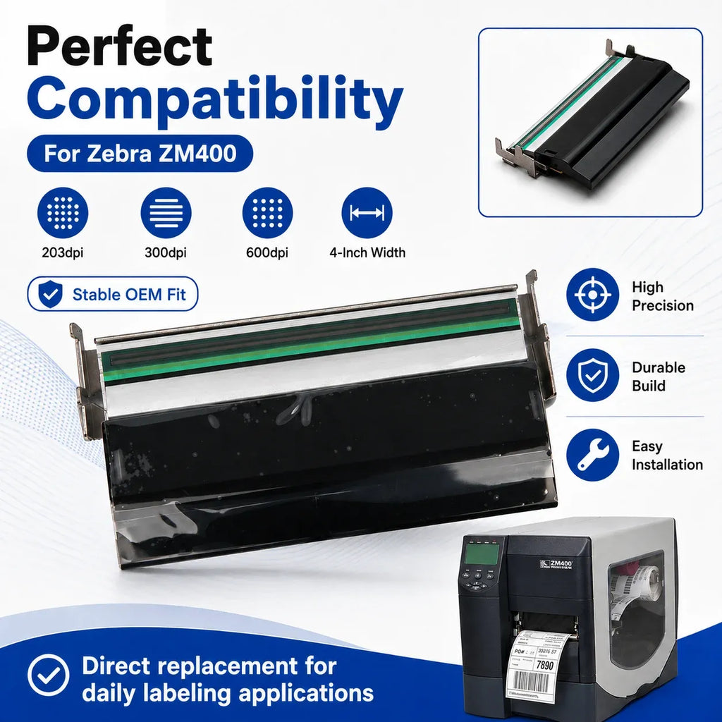 Free shipping Zebar ZM400 203/300/600Dpi printerhead label barcode printer head