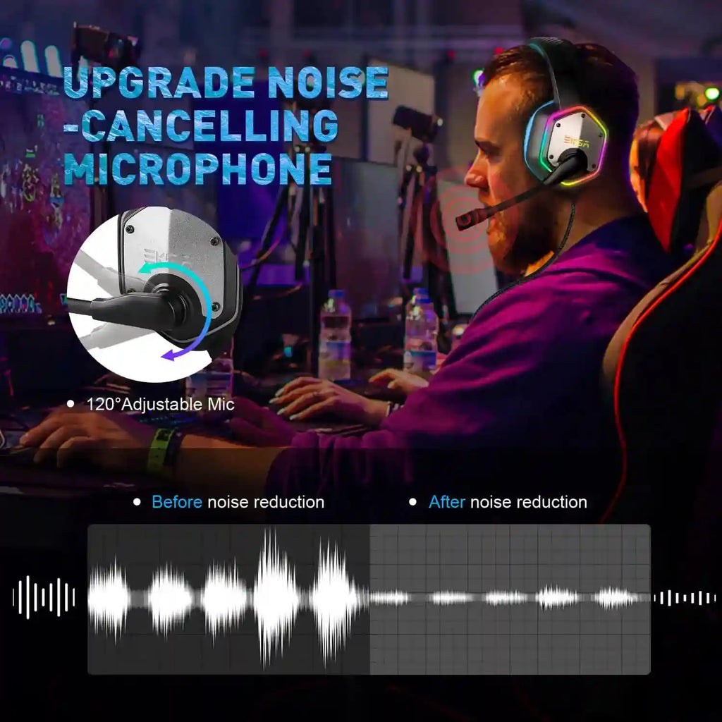 Wireless Gaming Headset with Mic - 7.1 Surround Sound for PC and PS5 Tidesmit