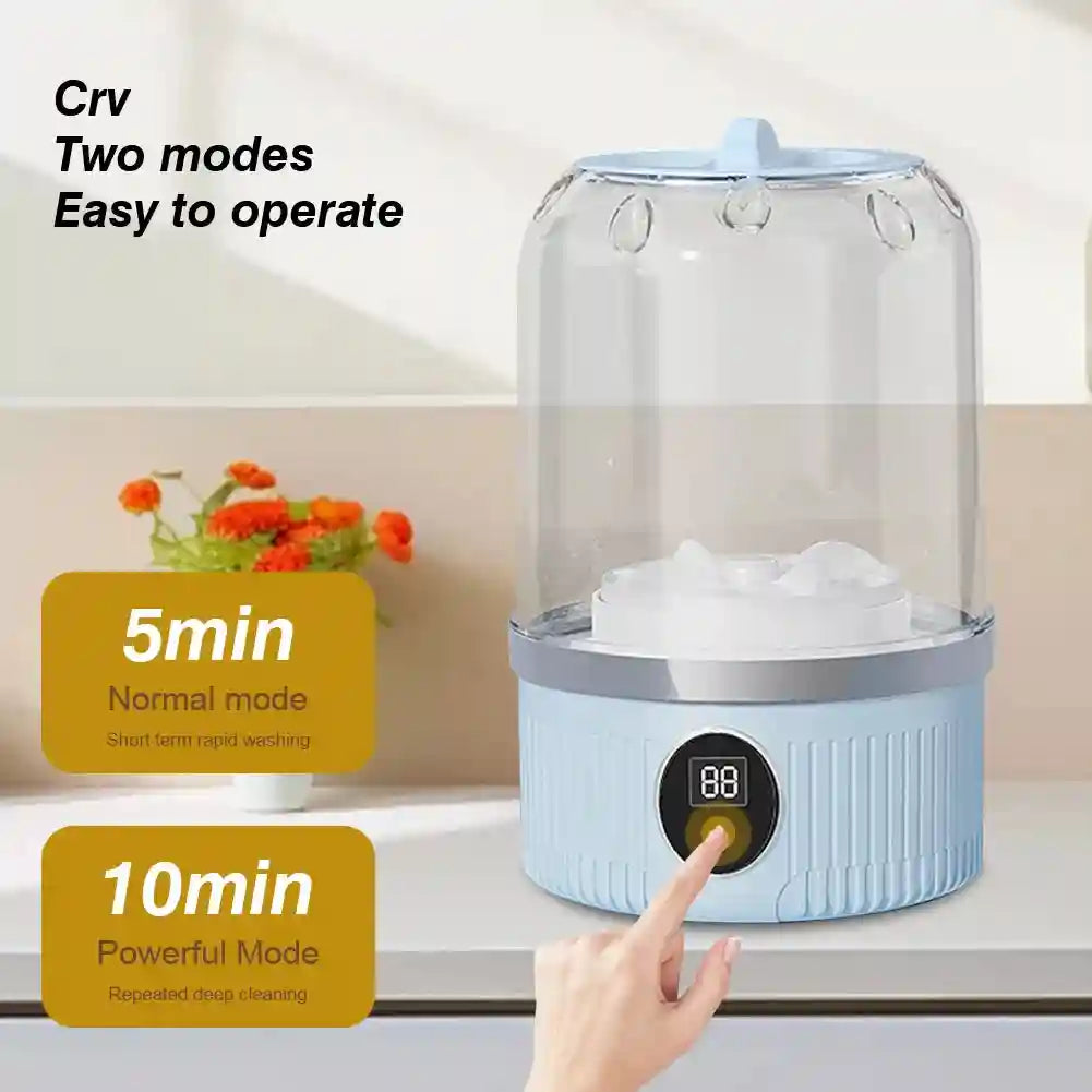 Tidesmit portable wireless mini washing machine bucket for travel washing underwear and socks, side angle view 3
