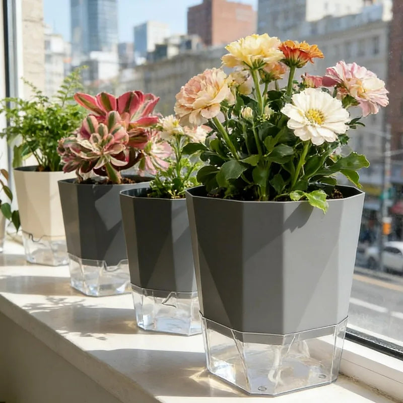 1/3PCS Self Watering Plants Pots Preventing Plant Drought Plastic Flowerpot with Injection Hole Indoor Outdoor Garden Supplies