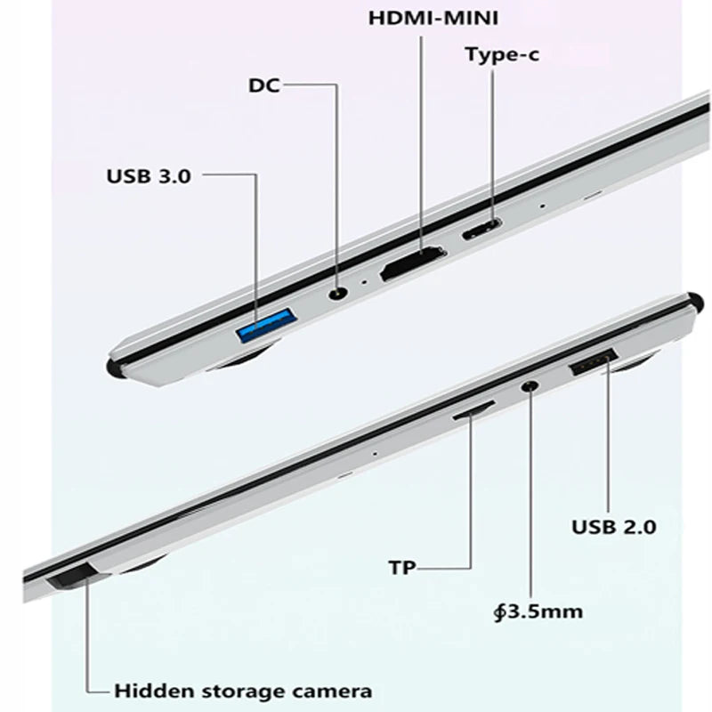 New 15.6 Inch+7 Inch LCD Dual Screen Laptop Computer Core N95 Laptop DDR4 16GB Touch Screen Laptop