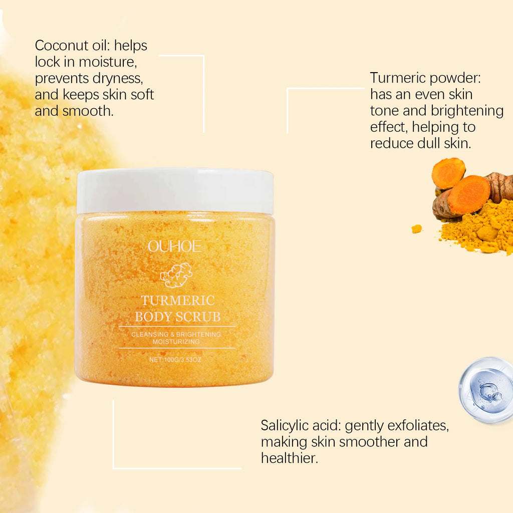 Turmeric Body Scrub for Smooth Skin - Natural Exfoliating Sea Salt 5pcs Scrubs Treatments Tidesmit