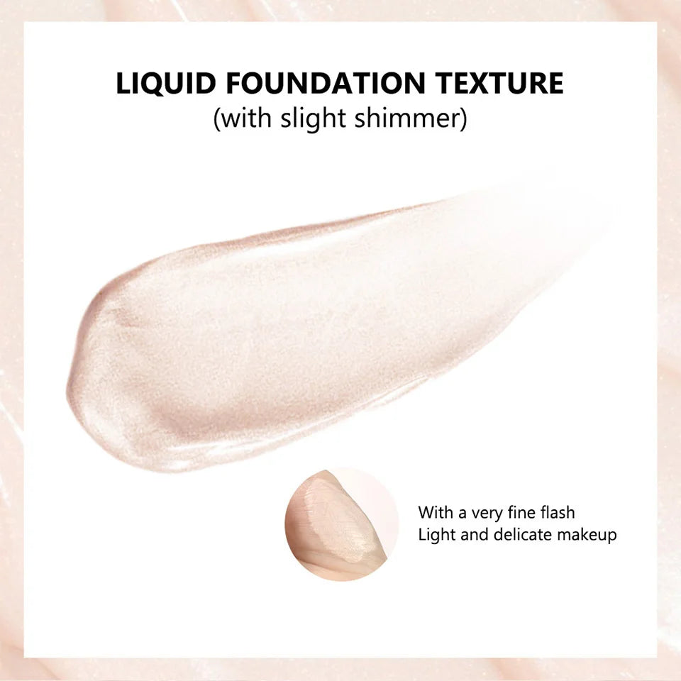 Tidesmit Glowing Foundation liquid base showing natural glow texture and moisturizing finish for face makeup