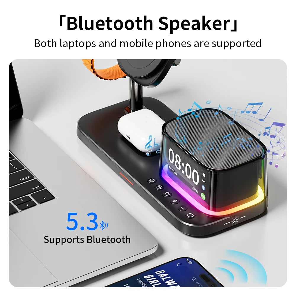 5-in-1 Magnetic Wireless Charger Stand - Qi2 Certified Multi-Device Station Tidesmit