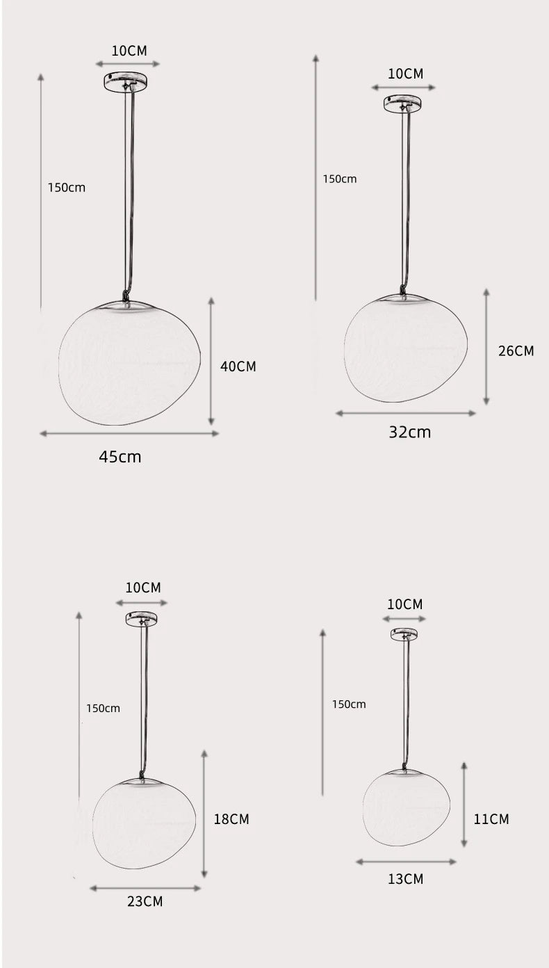 Irregular Glass Ball Pendant Light - Modern Minimalist Ceiling Chandelier Tidesmit