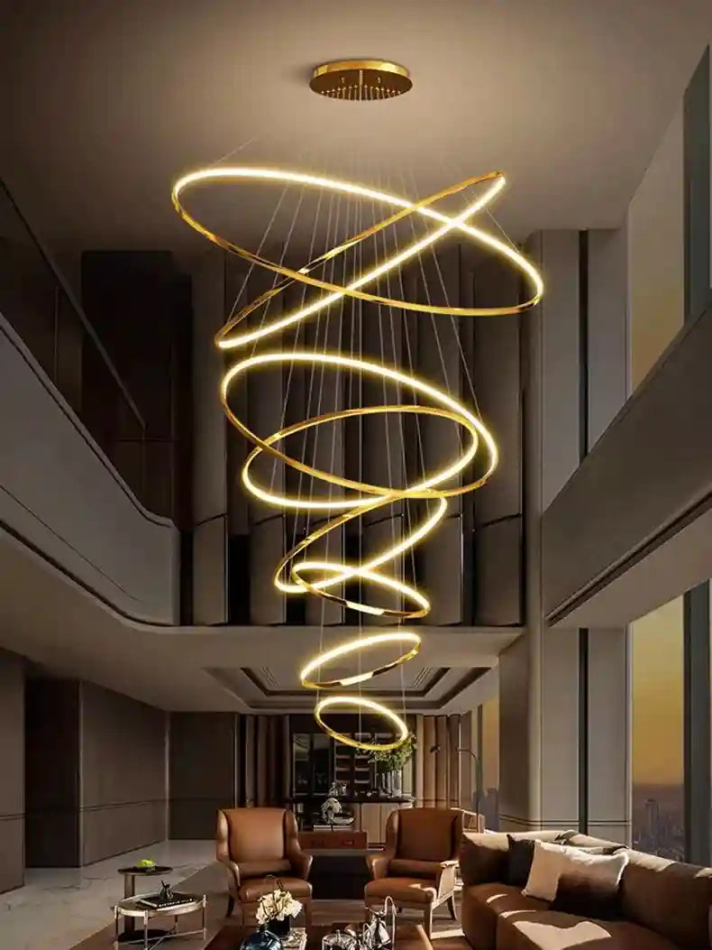 Modern LED Ring Pendant Light for Dining Room | Adjustable Black Finish Tidesmit