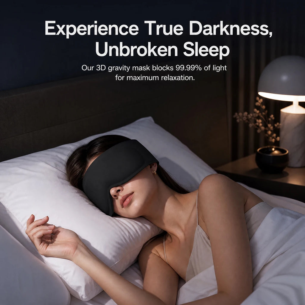 Gravity Eye Mask, 3D Weighted Eye mask, Sleep Mask, built-in weighted glass beads to apply pressure and relieve eye fatigue
