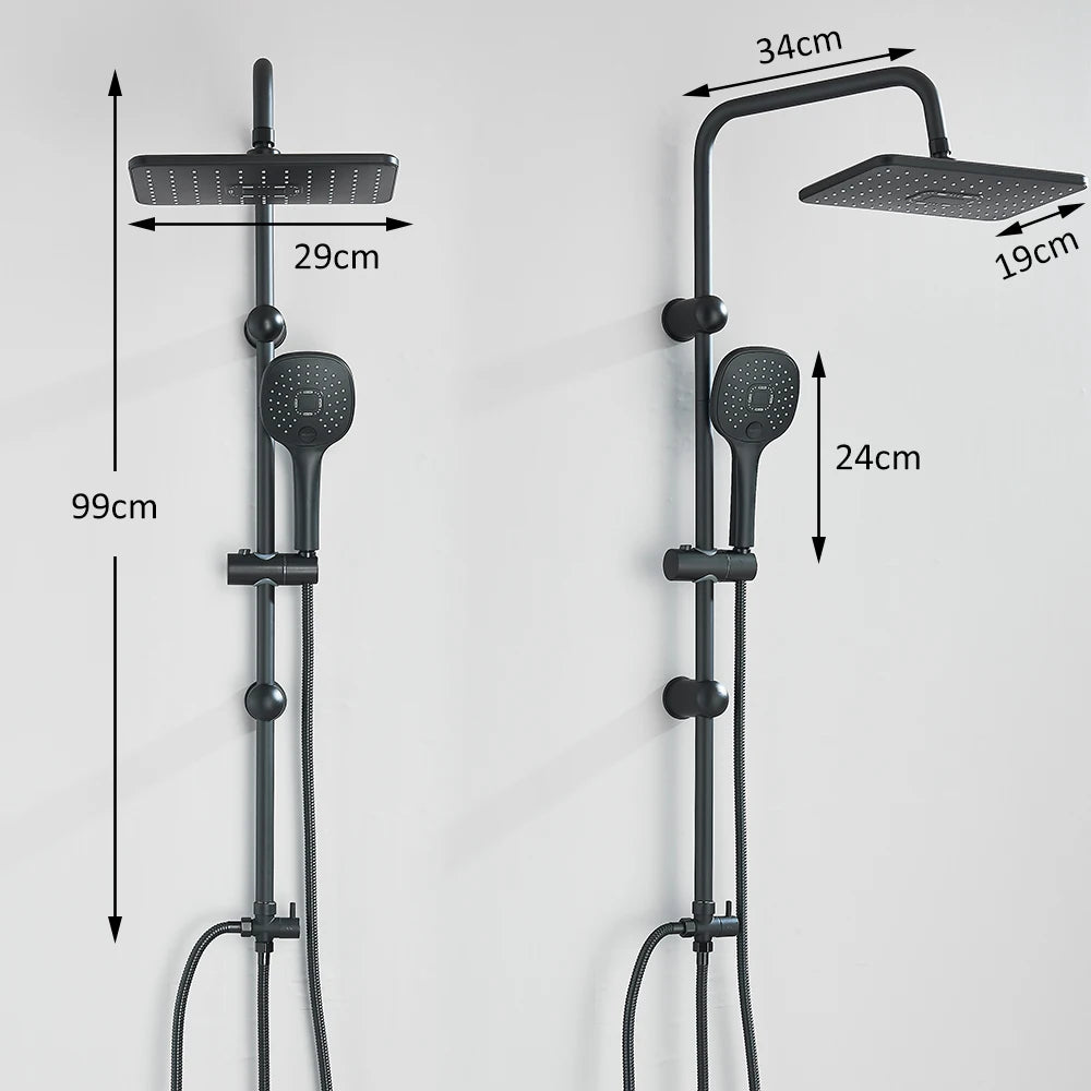 Rain Shower System With Handheld Shower Without Mixer For Bath Shower Wall Mounted Hot Cold Shower System for Bathtub