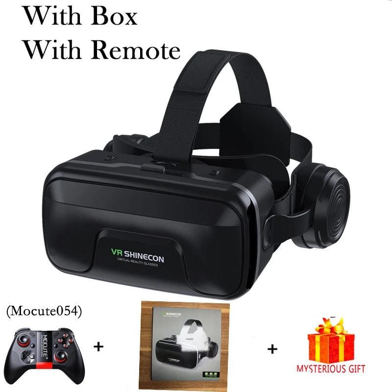 VR Headset for Smartphones - Immersive 3D Reality Glasses for Mobile With Remote B Tidesmit