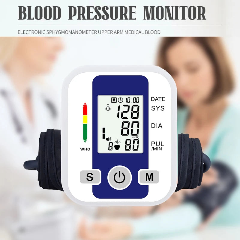 Arm Blood Pressure Monitor BP Automatic Professional Medical Portable Tonometer Digital Tensiometer Heart Rate Monitor 32 Cuff