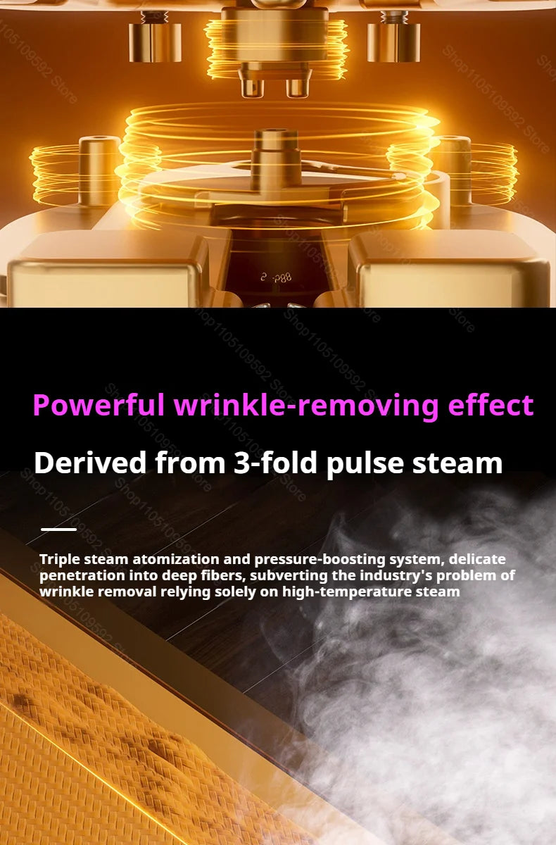 Tidesmit portable fabric press machine and handheld vertical garment steamer showing steam nozzle and water tank