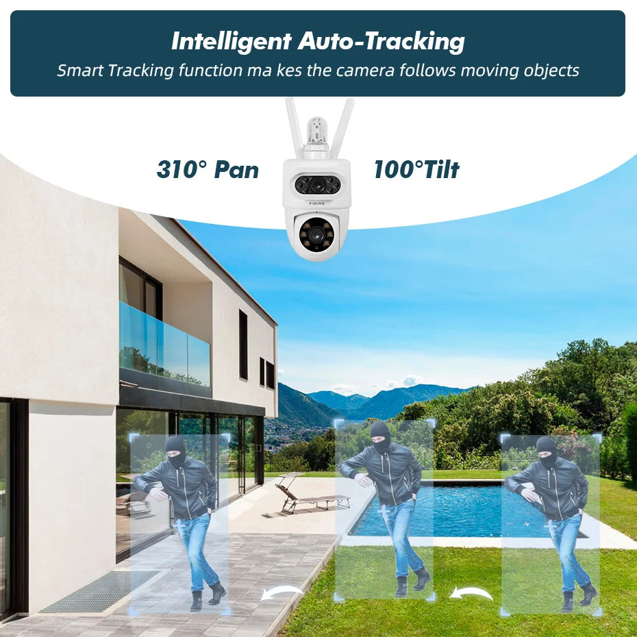 FUERS 5K 10MP Dual Lens IP Camera Tuya Smart Outdoor Home Security Auto Tracking Human Detection WIFI CCTV Surveillance Camera