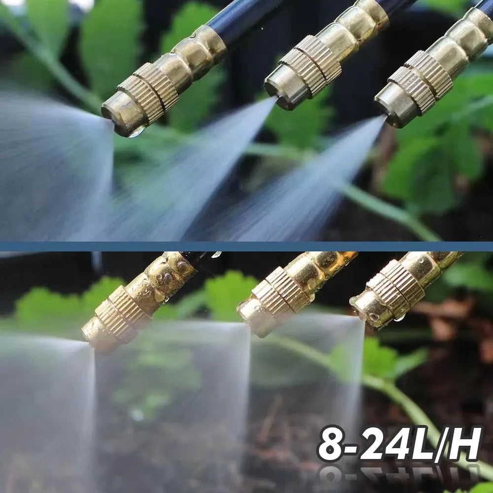 3/8" 9/12mm Garden Auto Watering System 360° Bend Adjustable Sprayer Nozzle Plants Potted Irrigation Misting Cooling Sprinkler