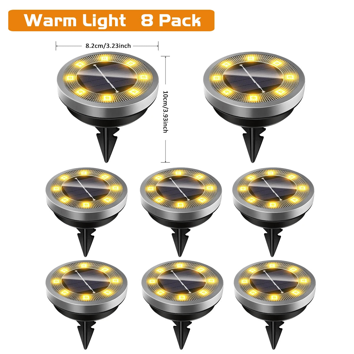 Solar Ground Lights IP65 Waterproof Solar Lights Outdoor Solar Garden Lights In-Ground Landscape Lights for Yard Lawn Patio Deck