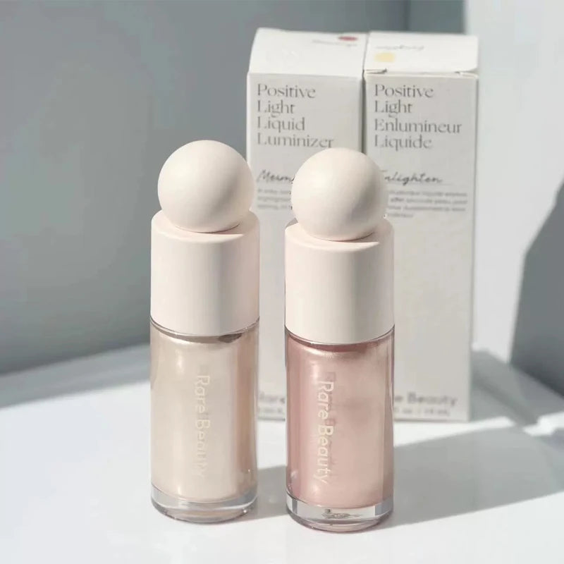 Tidesmit liquid shimmer glitter blush and face highlighter texture close-up for natural glowing makeup